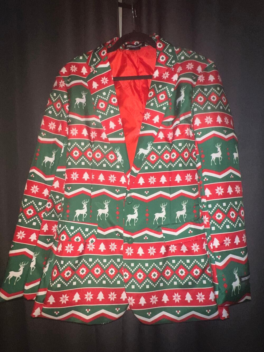 Ugly Christmas Sweater Xmas Size Medium Jacket Blazer